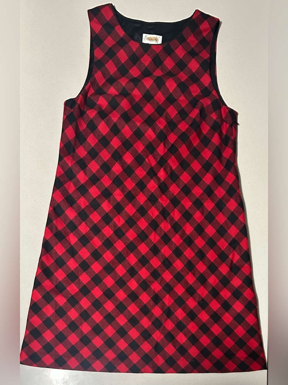 Talbots buffalo check sleeveless dress, women’s size 10